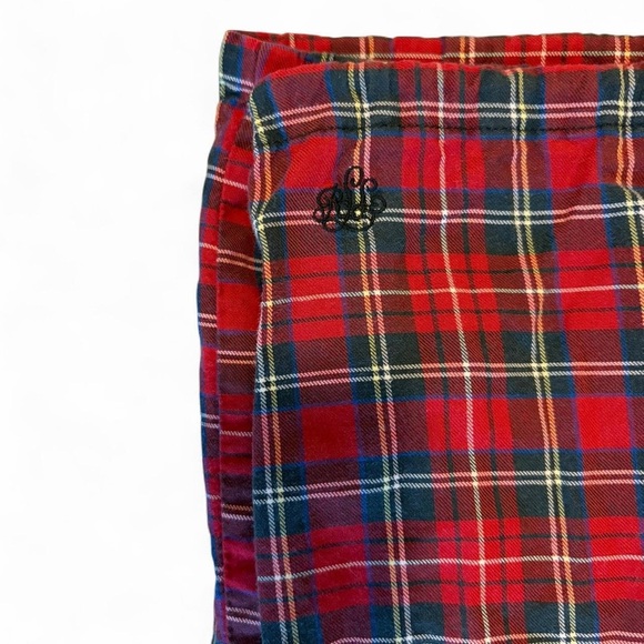 Lauren Ralph Lauren Red Tartan Pajama Vintage Pants Large - Picture 2 of 5